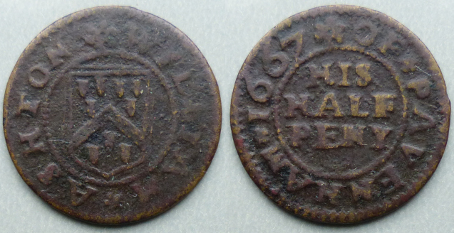 Pavenham, William Ashton 1667 halfpenny